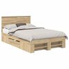 vidaXL Ramsv&iacute;k me&eth; h&ouml;fu&eth;gafl Sonoma Eik 137 x 203 cm Samsettur vi&eth;ur