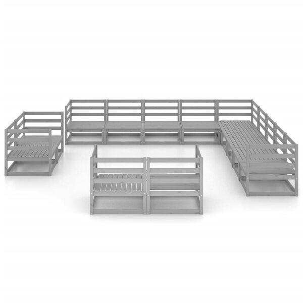 vidaXL 13 Parta Gar&eth;s&oacute;fasett Gegnheill Furuvi&eth;ur