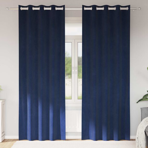 vidaXL Myrkratj&ouml;ld 2 pcs D&ouml;kkbl&aacute;r 140 x 225 cm Flauel