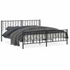 vidaXL R&uacute;mgrind &uacute;r M&aacute;lmi me&eth; H&ouml;fu&eth;gafli & F&oacute;tagafli Sv&ouml;rt 193x203 cm