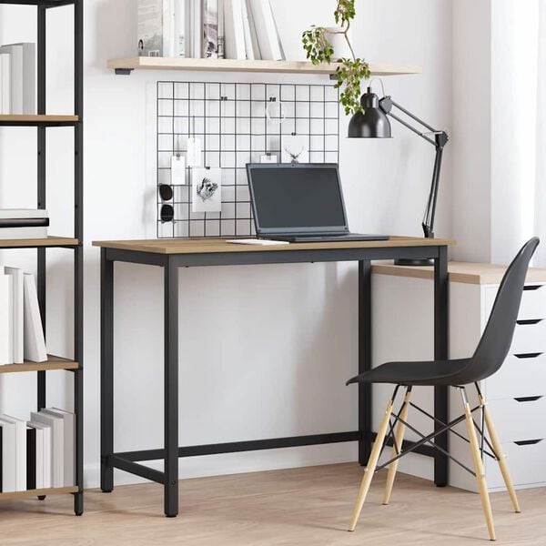 vidaXL bor&eth; Artisan Eik 80 x 50 x 76,5 cm Vinnslutr&eacute; og st&aacute;li