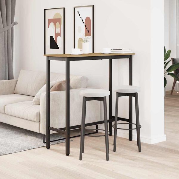 vidaXL bor&eth; Artisan Eik 100 x 40 x 100,5 cm Vinnslutr&eacute; og st&aacute;li