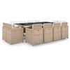 vidaXL 13 Hluta Gar&eth;h&uacute;sgagnasett me&eth; S&aelig;tisp&uacute;&eth;um P&oacute;l&yacute;rattan Drapplita&eth;