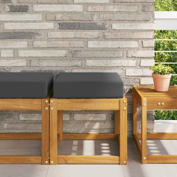 vidaXL Utandyra s&aelig;ti p&uacute;&eth;i Antras&iacute;t 40 x 40 x 8 cm 100% p&oacute;l&yacute;ester