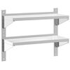 vidaXL 2 H&aelig;&eth;a Vegghilla 75x30x60 cm Silfurlita&eth; Ry&eth;fr&iacute;tt St&aacute;l