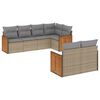vidaXL 7 Hluta Gar&eth;s&oacute;fasett me&eth; Sessum Drapplita&eth; P&oacute;l&yacute;rattan