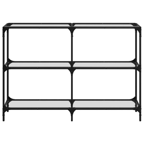 vidaXL Veggbor&eth; me&eth; Gl&aelig;rri Glerpl&ouml;tu 118,5x30x81 cm St&aacute;l