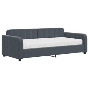 vidaXL Daybed me&eth; d&yacute;nu Dark Grey 90x190 cm Flauel