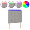 vidaXL LED h&ouml;fu&eth;gafl Lj&oacute;sgr&aacute;tt 90x5x118/128 cm Efni