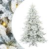 vidaXL Gervi hengdu j&oacute;latr&eacute; me&eth; 300 LED Hv&iacute;tt 210 cm PVC og St&aacute;l