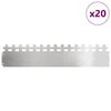 vidaXL Grasskantur 20 pcs Silfur 103 x 0,05 x 22 cm Ry&eth;fr&iacute;tt St&aacute;l