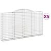 vidaXL Bogadregnir Grj&oacute;tkassar 5 stk. 300x30x160/180 cm Sinkh&uacute;&eth;a&eth; J&aacute;rn