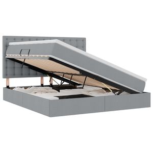 vidaXL R&uacute;m me&eth; geymslur&yacute;mi og LED Lj&oacute;sgr&aacute;r 180 x 200 cm P&oacute;l&yacute;ester