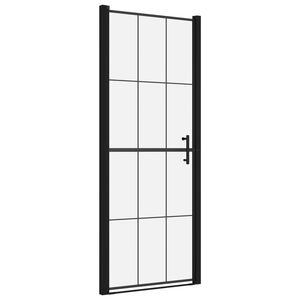 148888 vidaXL Shower Door Tempered Glass 91x195 cm Black