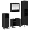 vidaXL Ba&eth;herbergismublasett 4 pcs Svartur Eik Samsettur vi&eth;ur