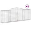 vidaXL Bogadregnir Grj&oacute;tkassar 8 stk. 300x30x100/120 cm Sinkh&uacute;&eth;a&eth; J&aacute;rn
