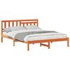 vidaXL Ramsv&iacute;k me&eth; h&ouml;fu&eth;gafl Vaxbr&uacute;nn 150 x 200 cm Solid furuhikk