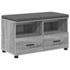 vidaXL Hallarbekk Gr&aacute;r Sonoma 80 x 38 x 46 cm Virkur tr&eacute; og d&uacute;kur