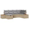 vidaXL Gar&eth;s&oacute;fa sett me&eth; p&uacute;&eth;i 6 pcs Drapplita&eth;ur p&oacute;l&yacute;rattan