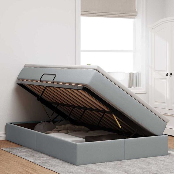 vidaXL R&uacute;m me&eth; geymslur&yacute;mi og d&yacute;nu Lj&oacute;sgr&aacute;r 120 x 200 cm P&oacute;l&yacute;ester