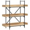 vidaXL B&oacute;kahilla me&eth; 3 Hillum Sonoma Eik100x33x108,5cm Samsettur Vi&eth;ur
