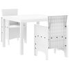 vidaXL Gar&eth;ur bor&eth;sett 3 pcs Hv&iacute;tt P&oacute;l&yacute;pr&oacute;p&yacute;len