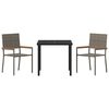 vidaXL Gar&eth;ur bor&eth;sett me&eth; p&uacute;&eth;i 3 pcs Gr&aacute;r p&oacute;l&yacute;rattan