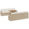 vidaXL Gar&eth;s&oacute;fa sett me&eth; geymslu 9 pcs Drapplita&eth;ur Poly rattan