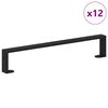 vidaXL F&aelig;tur fyrir h&uacute;sg&ouml;gn 12 pcs Svartur 546 x 40,5 x 100 mm J&aacute;rn