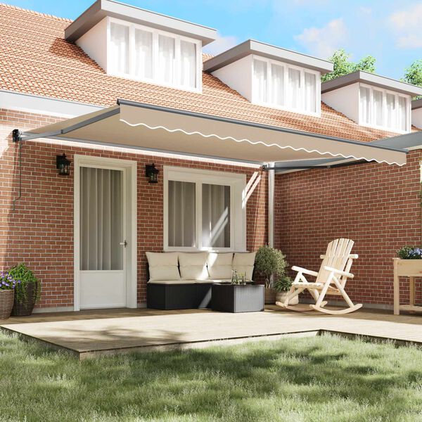 vidaXL S&oacute;lskermur Drapplita&eth;ur 450 x 300 x 165 cm P&oacute;l&yacute;ester og m&aacute;lmur