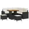 vidaXL Gar&eth;s&oacute;fa sett 8 pcs Svartur p&oacute;l&yacute;rattan