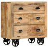 vidaXL Hli&eth;arsk&aacute;pur Br&uacute;nn 70 x 38 x 63 cm Gegnheill mang&oacute;vi&eth;ur