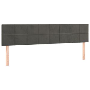 vidaXL H&ouml;fu&eth;gaflar D&ouml;kkgr&aacute;tt 180x5x78/88 cm Flauel