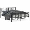 vidaXL R&uacute;mgrind &uacute;r M&aacute;lmi me&eth; H&ouml;fu&eth;gafli & F&oacute;tagafli Sv&ouml;rt 150x200 cm