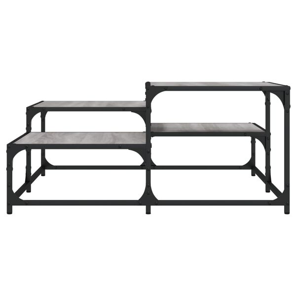 vidaXL Sófaborð Grátt Sonoma 87,5x87,5x40 cm Samsettur Viður