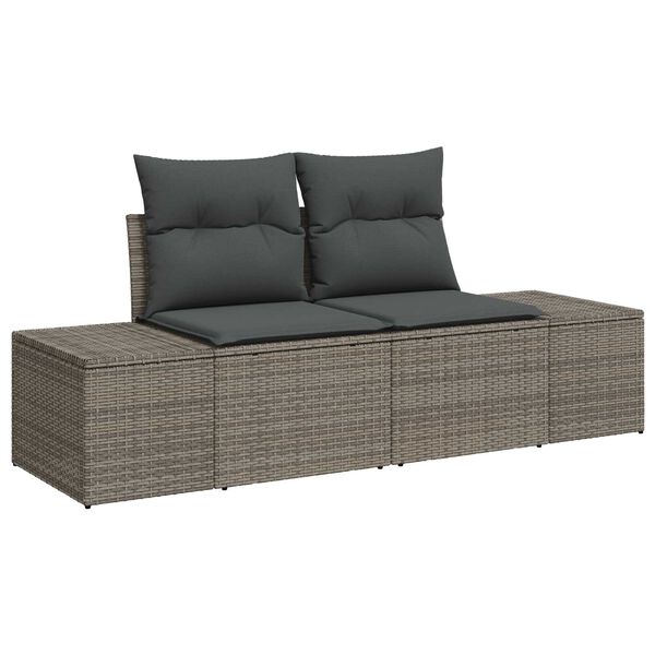 vidaXL Gar&eth;s&oacute;fa sett 6 pcs Gr&aacute;r p&oacute;l&yacute;rattan