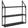 vidaXL Vegghylla Svartur Eik 80 x 21 x 78,5 cm Samsettur vi&eth;ur