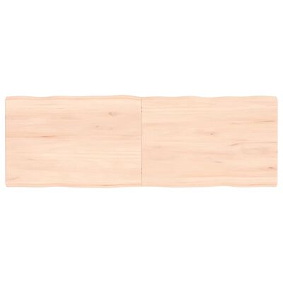 vidaXL Borðplata 120x40x(2-4) cm Ómeðhöndluð Gegnheil Náttúrul. Brúnir