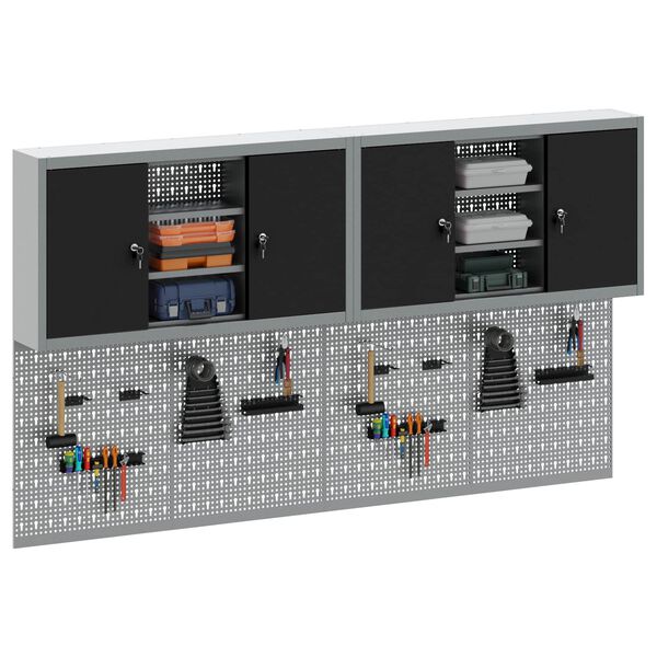 vidaXL Verkf&aelig;rask&aacute;pasett me&eth; hillu 6 pcs Svartur Dufth&uacute;&eth;a&eth; st&aacute;l