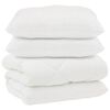 vidaXL D&uacute;kur me&eth; p&uacute;&eth;um me&eth; kodda 3 pcs Hv&iacute;tt Mikrof&iacute;ber og d&uacute;nfja&eth;rir
