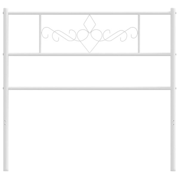 vidaXL Höfuðgafl úr Málmi Hvítur 75 cm