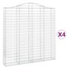 vidaXL Bogadreginn Grj&oacute;tkassi 4 stk. 200x30x200/220 cm Sinkh&uacute;&eth;a&eth; J&aacute;rn