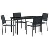 vidaXL Gar&eth;ur bor&eth;sett 5 pcs Svartur PE rattan