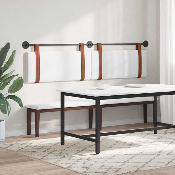 vidaXL Hengisk&aacute;li Vegghengt Einlita Hv&iacute;t 210 x 55 x 5 cm Forn PU