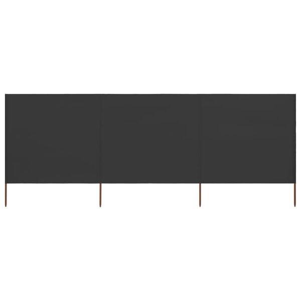 vidaXL 3-eininga Skjólveggur Dúkur 400x120 cm Reykgrár