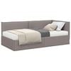 vidaXL Hornar&uacute;m rammi me&eth; d&yacute;nu me&eth; h&ouml;fu&eth;gafl 2 pcs M&oacute;gr&aacute;r Flauel