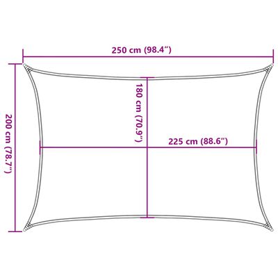 vidaXL Sólskyggni 160 g/m² Rétthyrnt Sandlitað 2x2,5 m HDPE