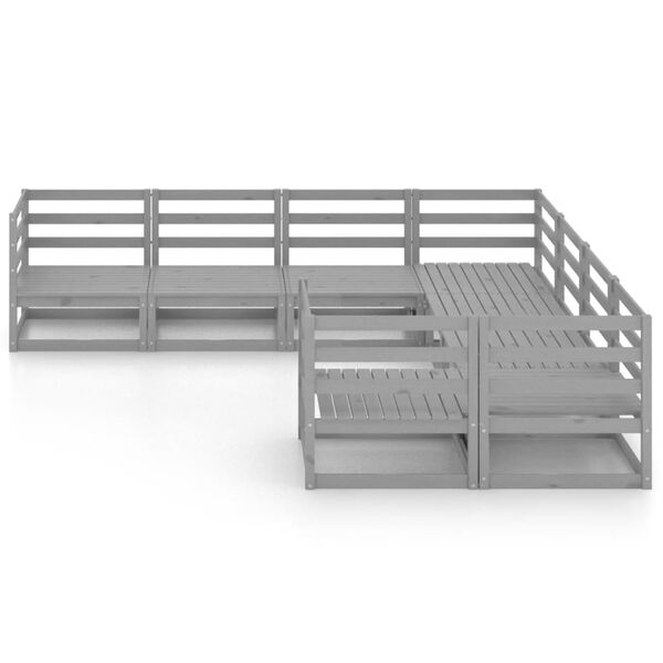 vidaXL 8Hluta Gar&eth;s&oacute;fasett Gegnheil Fura