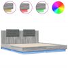 vidaXL R&uacute;mgrind me&eth; LED &aacute;n D&yacute;nu Gr&aacute;ir Sonoma Eik 160x200 cm