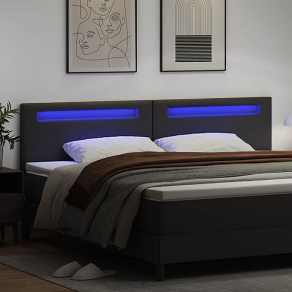 vidaXL LED h&ouml;fu&eth; Svartur 200 cm Gervile&eth;ur